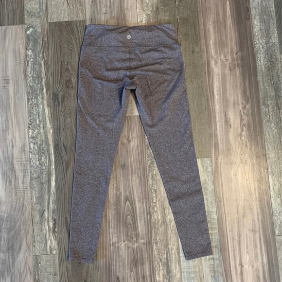 Athleta Women Chaturanga Workout Leggings Small Gray Tan Swirl Pattern High Rise - Picture 3 of 9